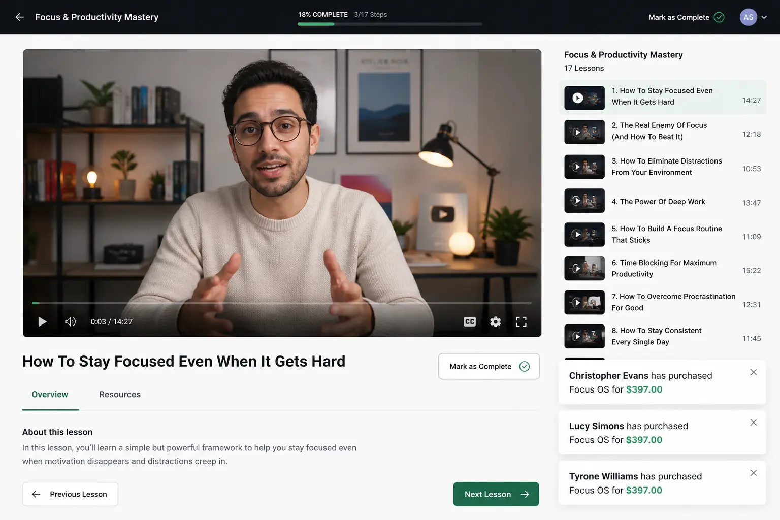 Online course example